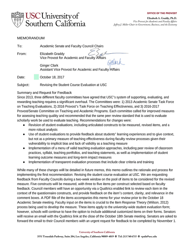 Revising The Student Course Evaluation At USC screenshot
