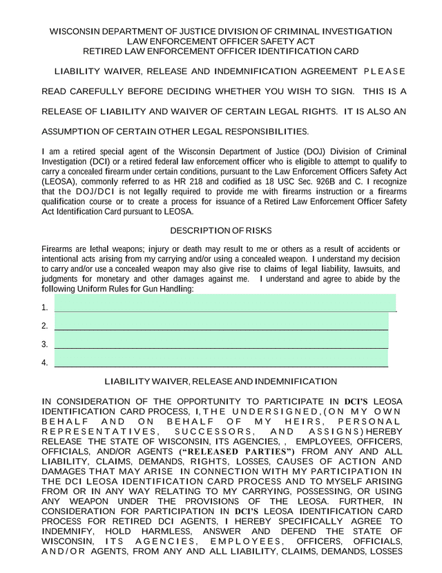 RETIRED LAW ENFORCEMENT OFFICER IDENTIFICATION CARD screenshot