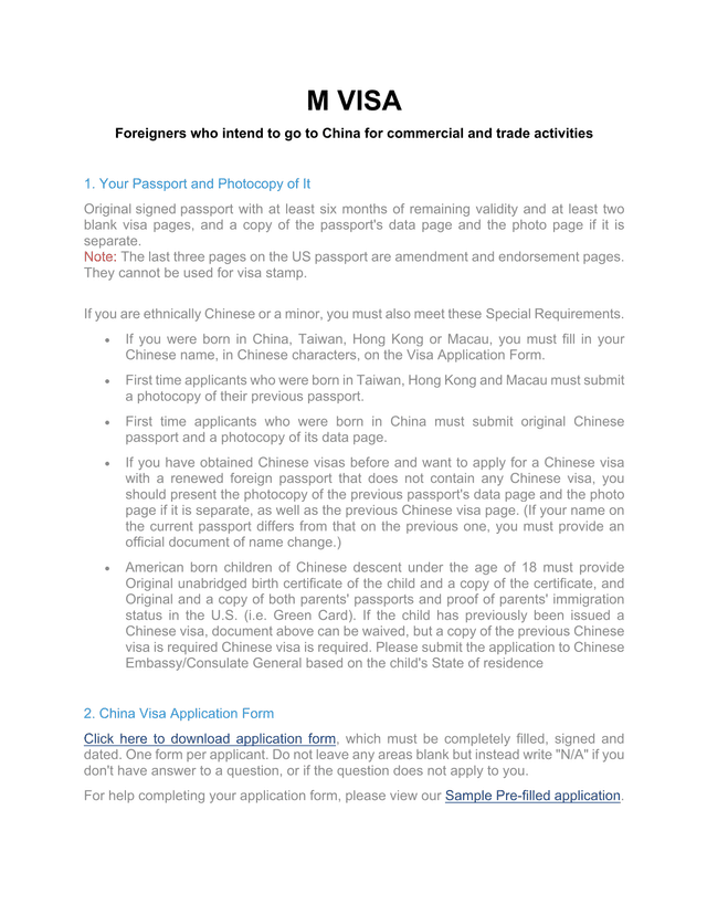 Visa Application Requirements For China CommercialTrade Activities screenshot