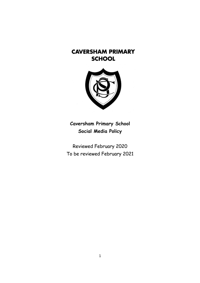 Caversham Primary School Social Media Policy screenshot