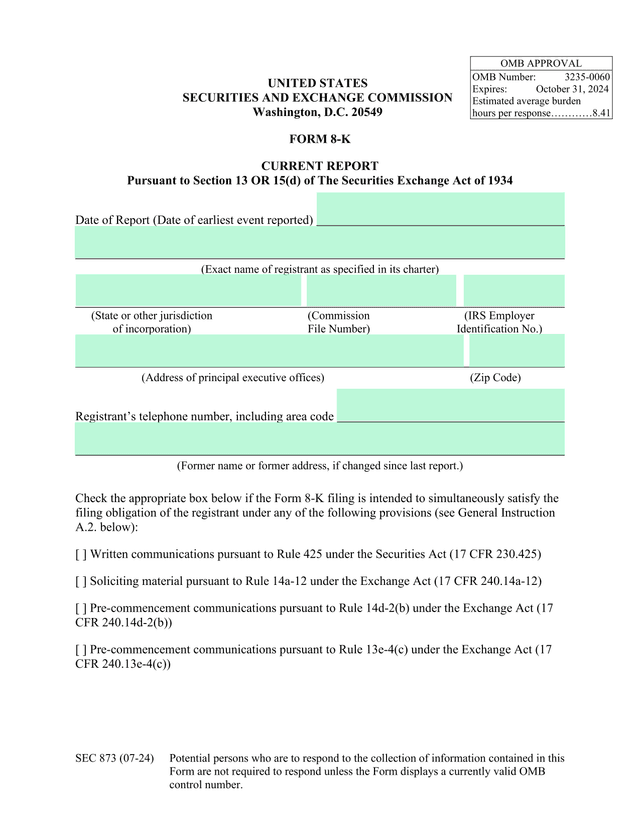 Form 8 K screenshot