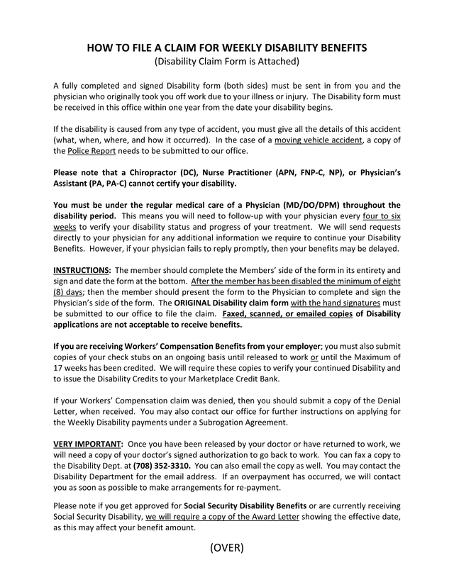 How To File A Claim For Weekly Disability Benefits screenshot