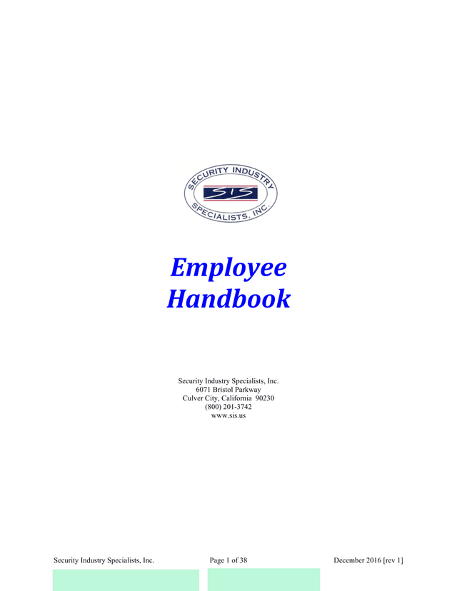 Employee Handbook screenshot