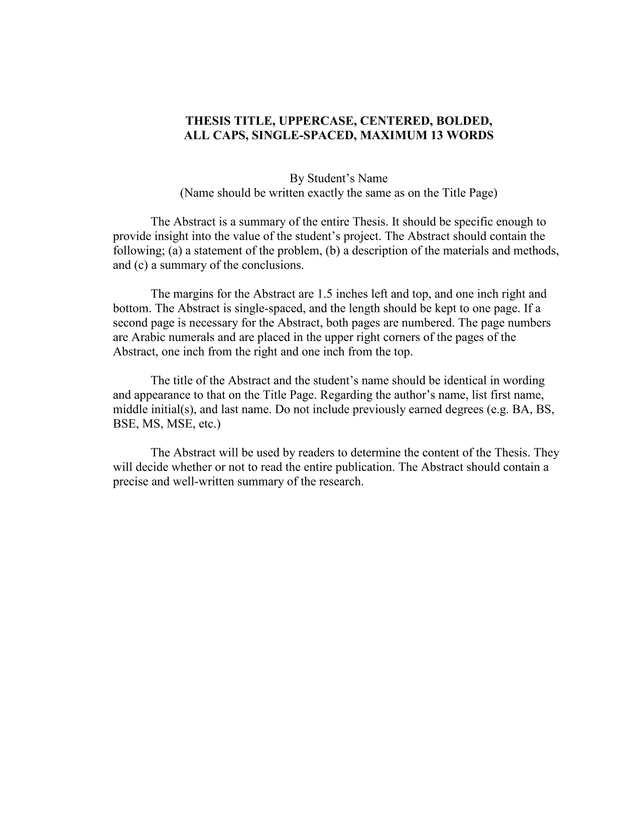 ThesisDissertation Formatting Guidelines screenshot
