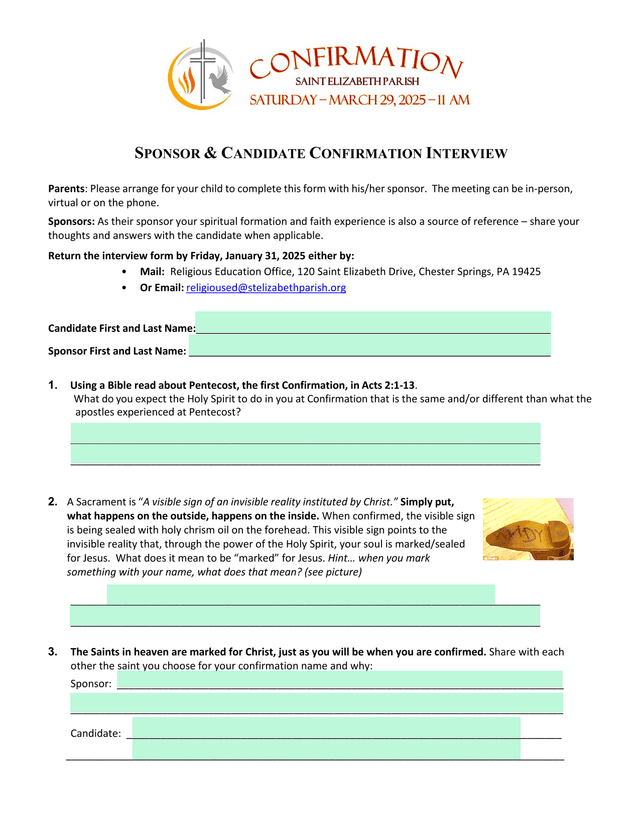 Sponsor  Candidate Confirmation Interview screenshot