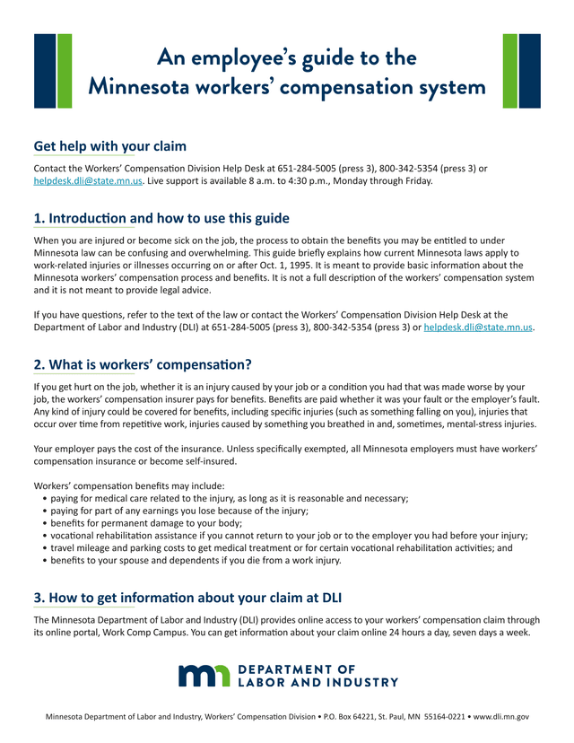 An EmployeeS Guide To The Minnesota Workers Compensation System screenshot