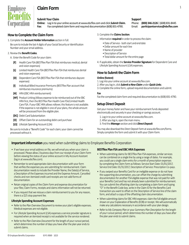 Claim Form screenshot
