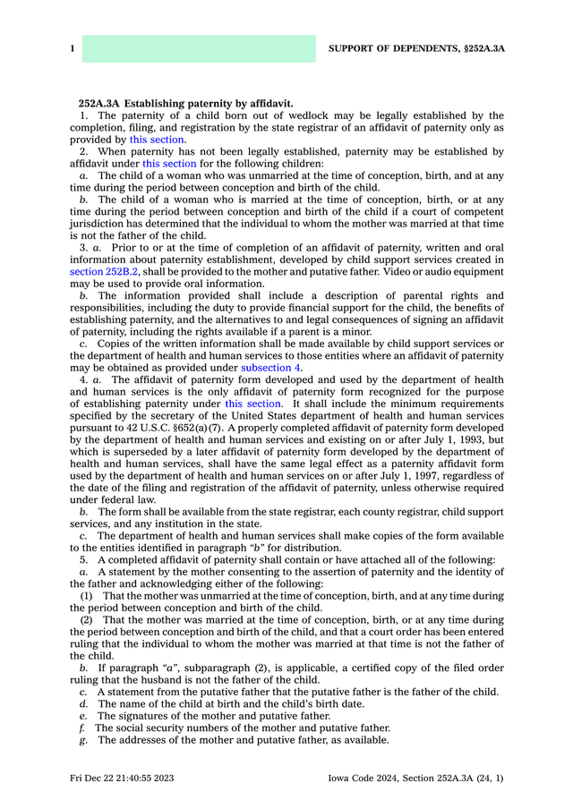Affidavit Of Paternity screenshot