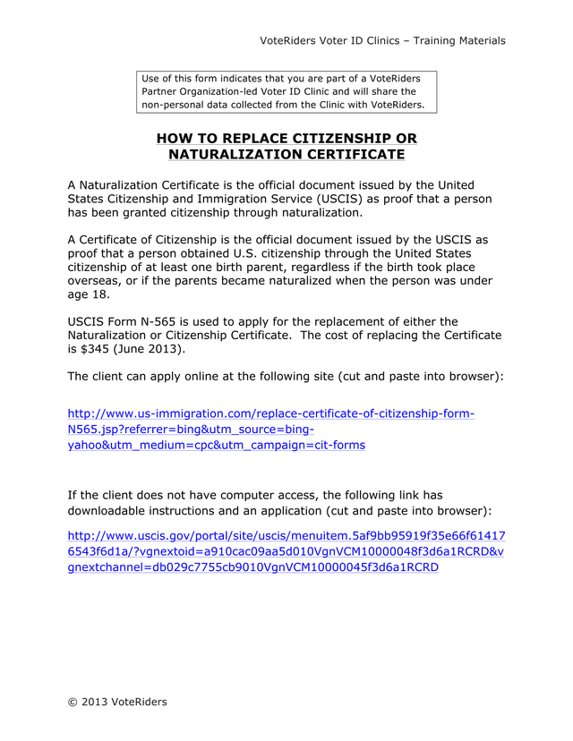 VoteRiders Voter ID Clinics  Training Materials screenshot