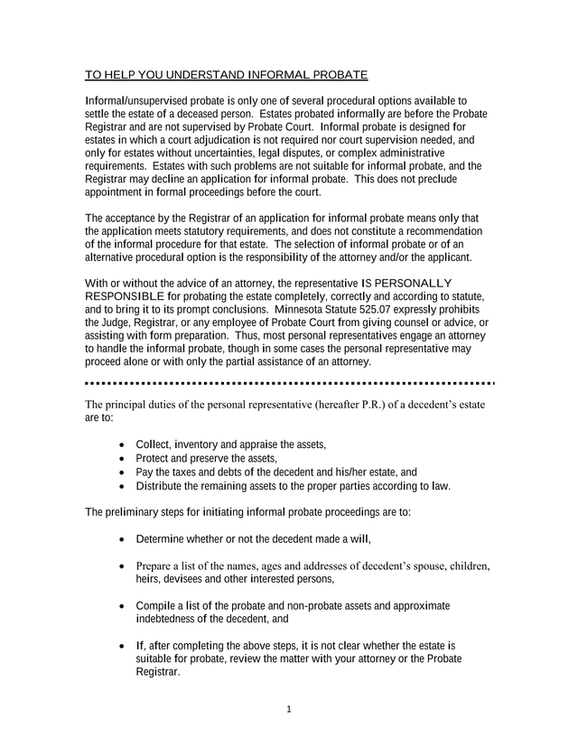 To Help You Understand Informal Probate screenshot