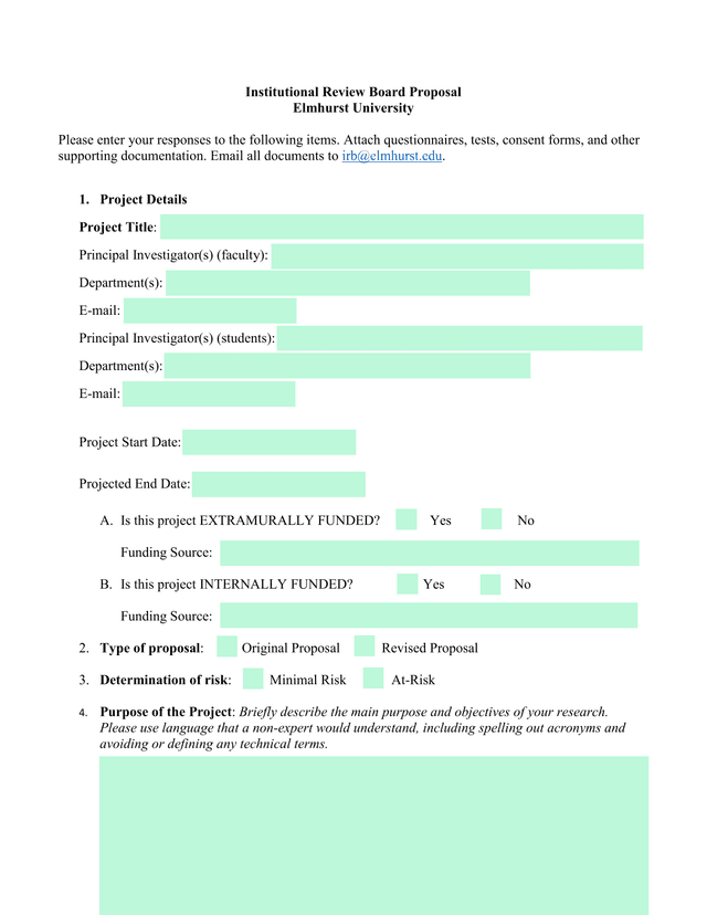 Institutional Review Board Proposal screenshot