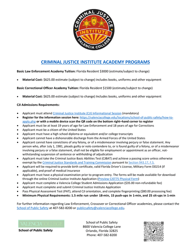 Criminal Justice Institute Academy Programs screenshot