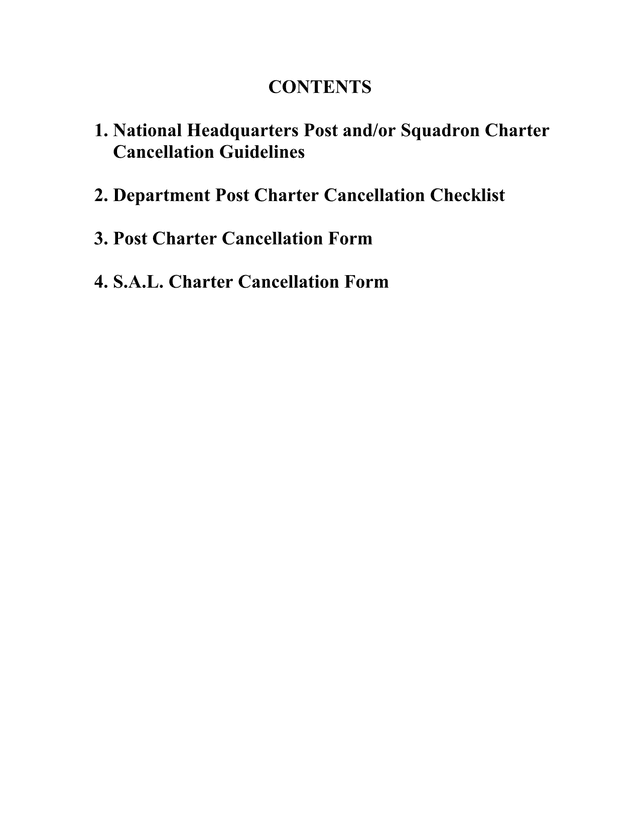 Post Charter Cancellation Guidelines And Checklist screenshot