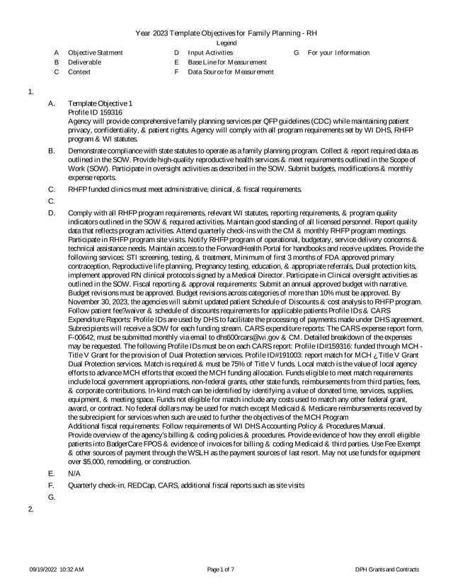 Year 2023 Template Objectives For Family Planning   RH screenshot