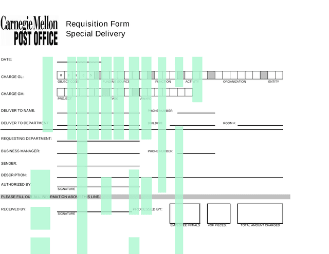 Requisition Form screenshot