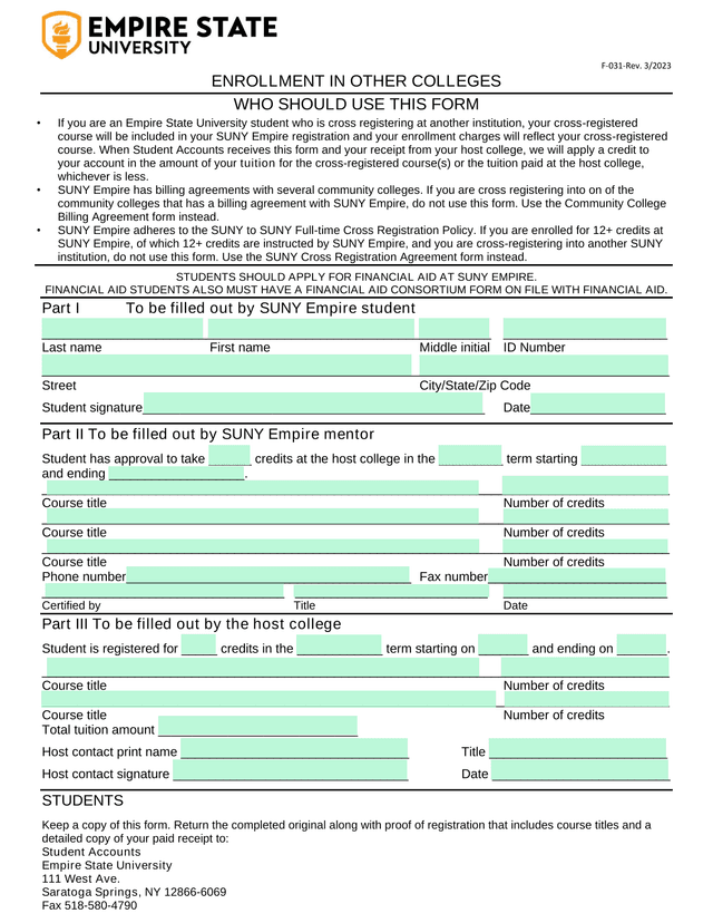 Enrollment In Other Colleges screenshot
