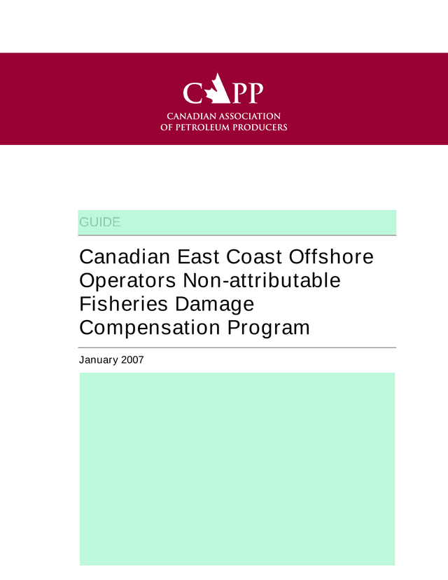Canadian East Coast Offshore Operators Non Attributable Fisheries Damage Compensation Program screenshot