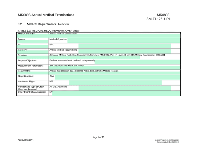 MR089S Annual Medical Examinations screenshot