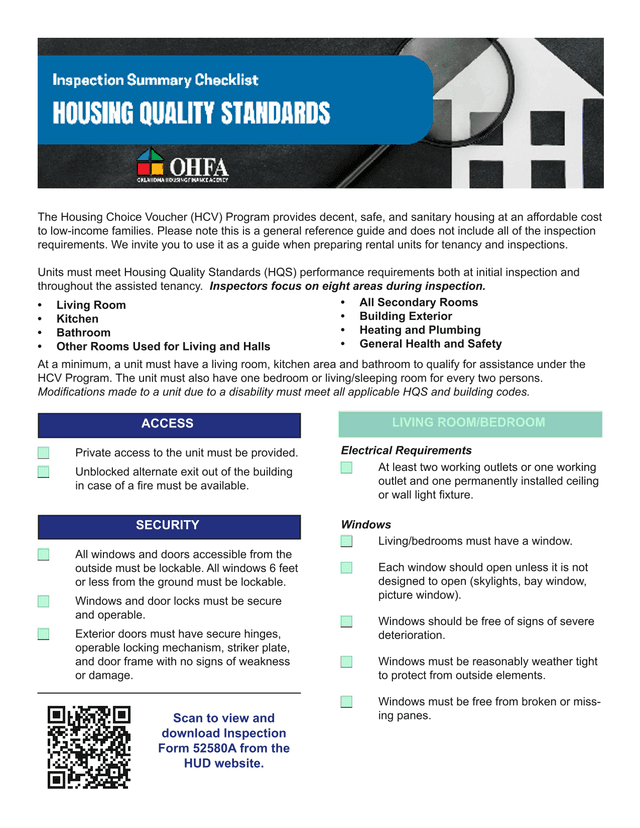 Housing Choice Voucher (HCV) Program Inspection Guide screenshot