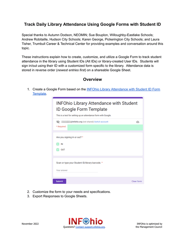 Track Daily Library Attendance Using Google Forms With Student ID screenshot