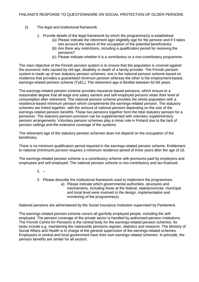 FinlandS Response To Questionnaire On Social Protection Of Older Persons screenshot