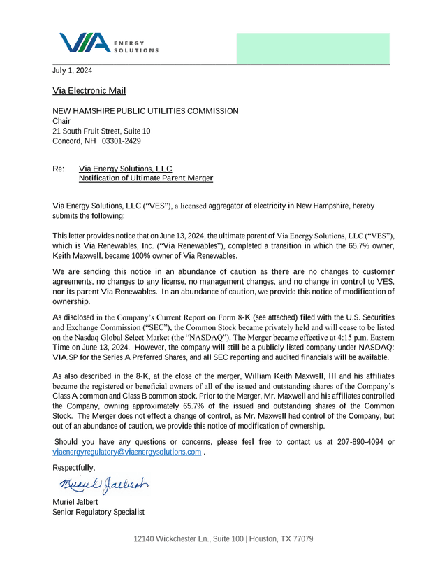 Notification Of Ultimate Parent Merger screenshot