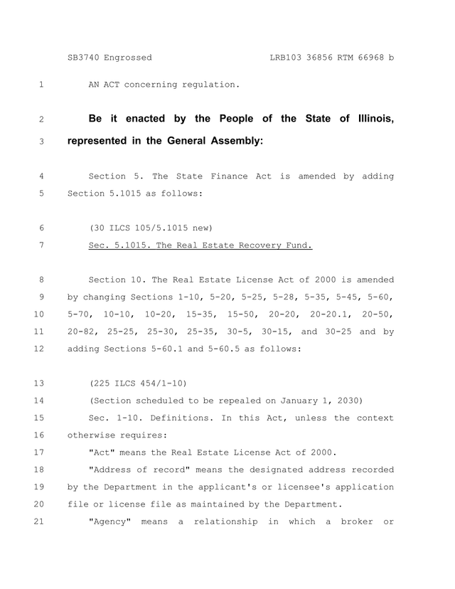 Real Estate License Act Amendment screenshot