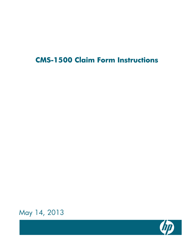 CMS 1500 Claim Form Instructions screenshot