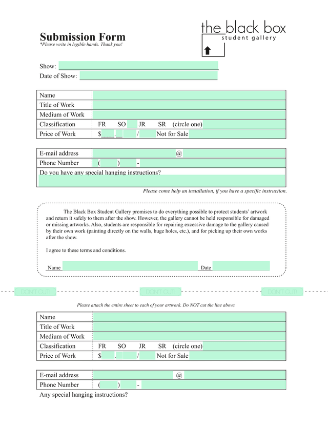 Submission Form screenshot