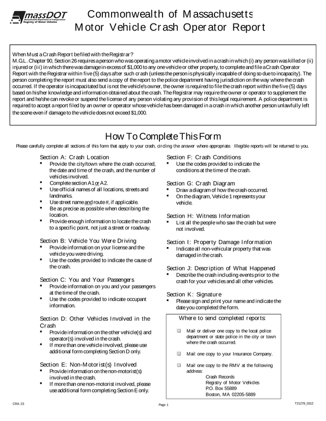 Motor Vehicle Crash Operator Report screenshot