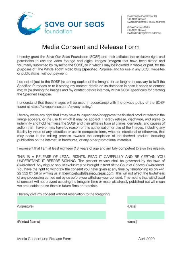 Media Consent And Release Form screenshot