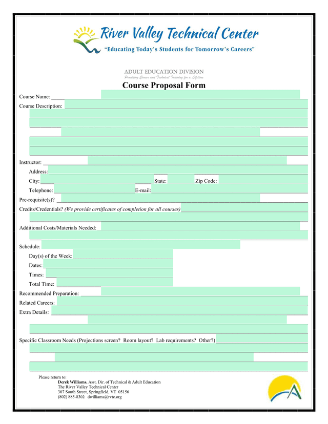 Course Proposal Form screenshot