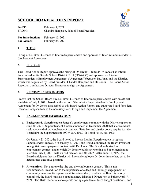 School Board Action Report screenshot