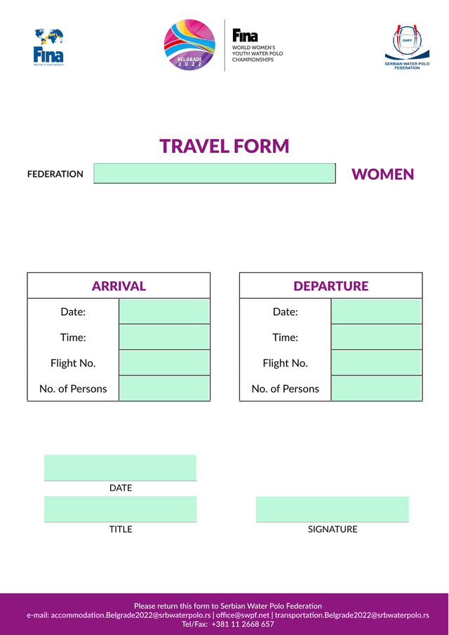 TRAVEL FORM screenshot