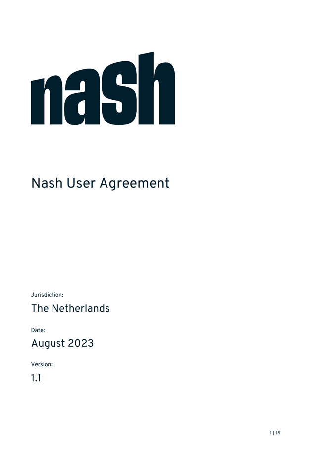 Nash User Agreement screenshot