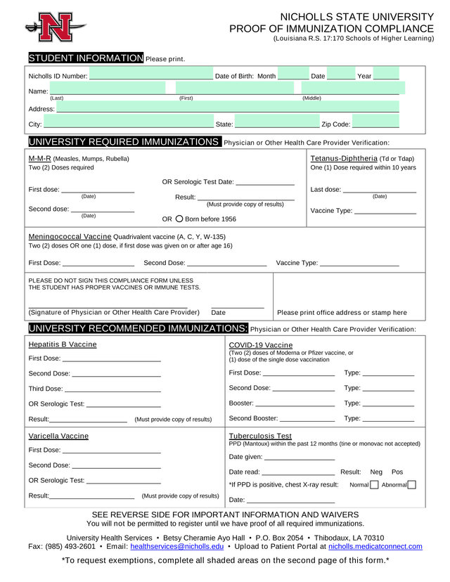 Proof Of Immunization Compliance screenshot