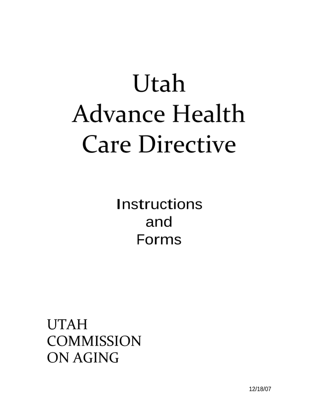 Utah Advance Health Care Directive screenshot