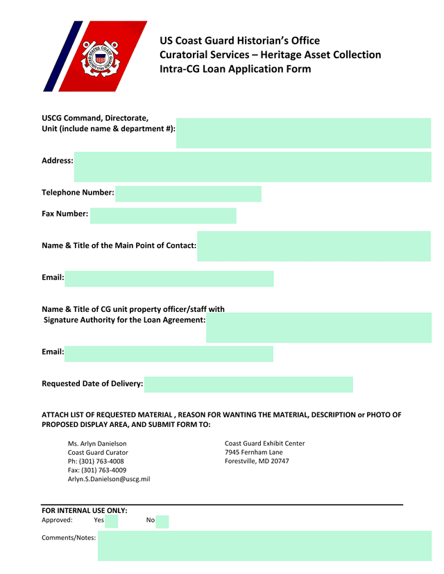 Intra CG Loan Application Form screenshot