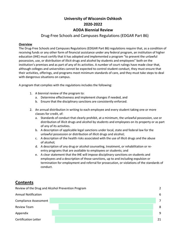 2020 2022 AODA Biennial Review screenshot
