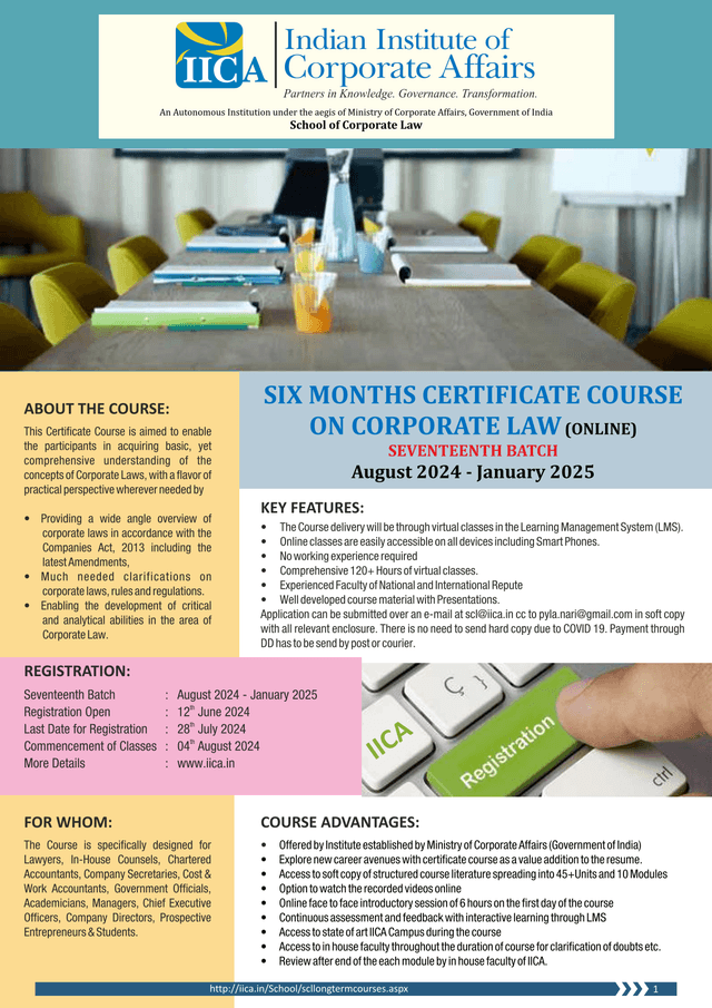 Six Months Certificate Course On Corporate Law (Online) screenshot