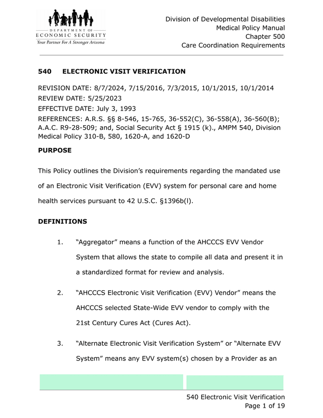 Division Of Developmental Disabilities Medical Policy Manual Chapter 500 Care Coordination Requireme screenshot