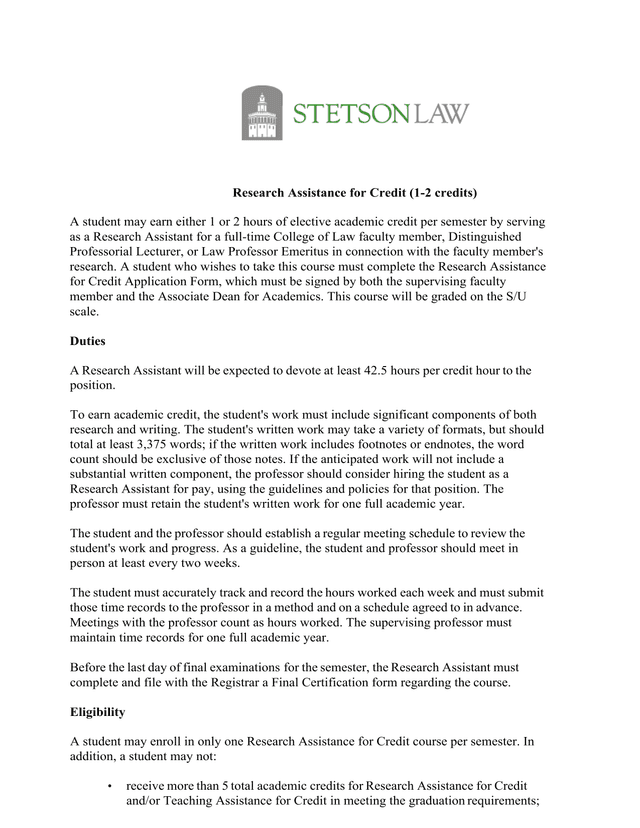 Research Assistance For Credit screenshot