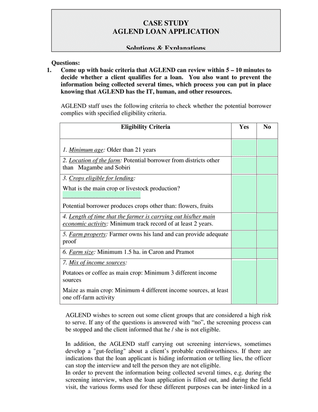 AGLEND Loan Application screenshot