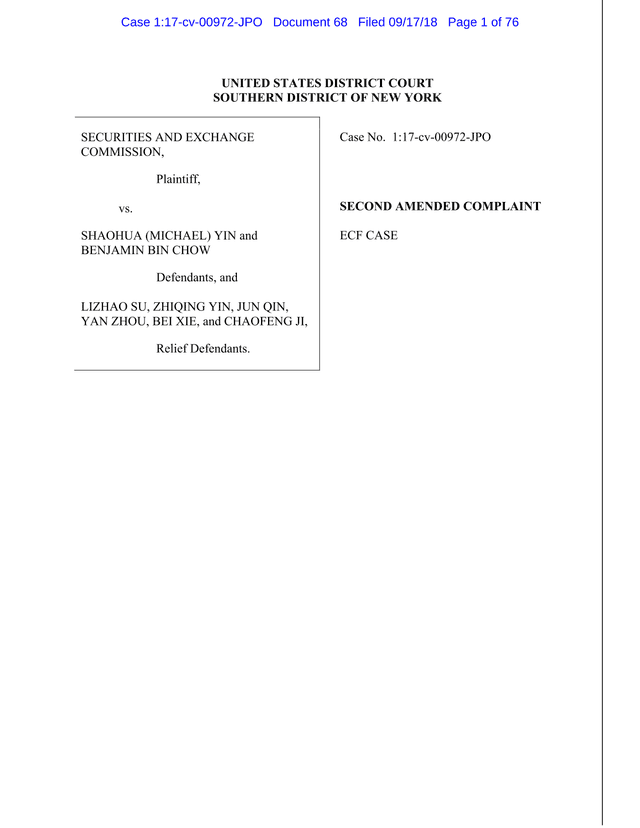 Second Amended Complaint screenshot