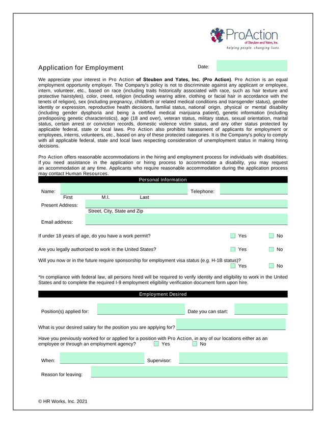 Application For Employment screenshot