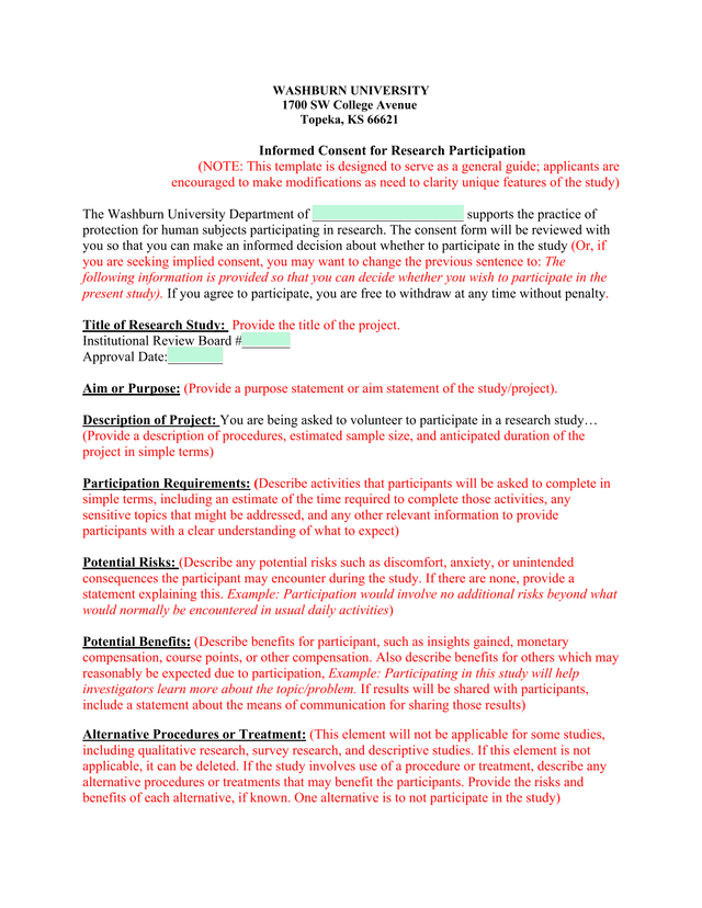 Informed Consent For Research Participation screenshot