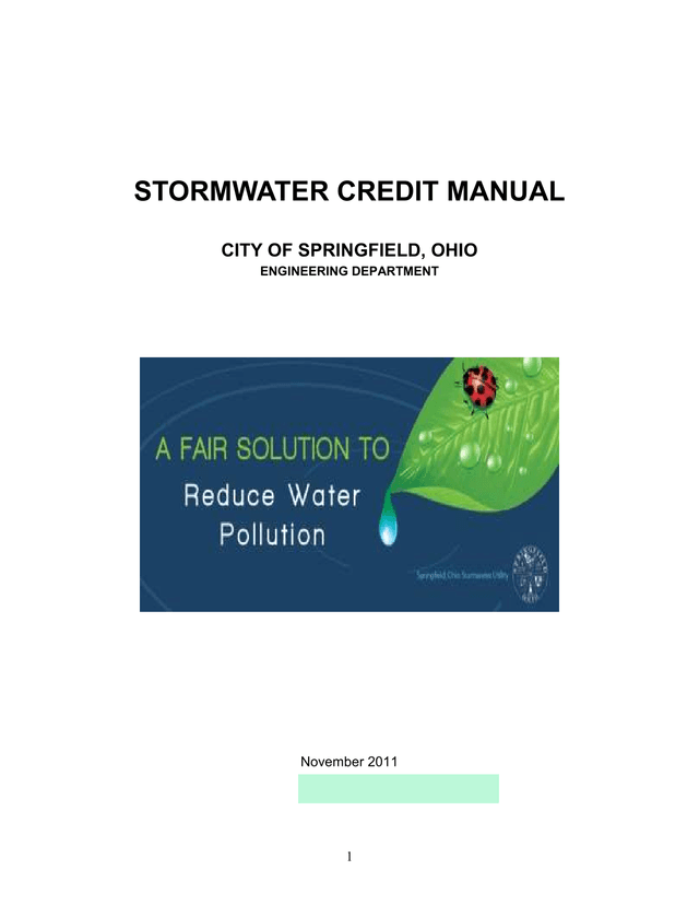 Stormwater Credit Manual screenshot