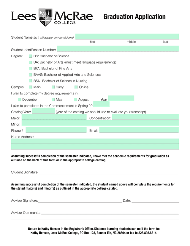 Graduation Application screenshot