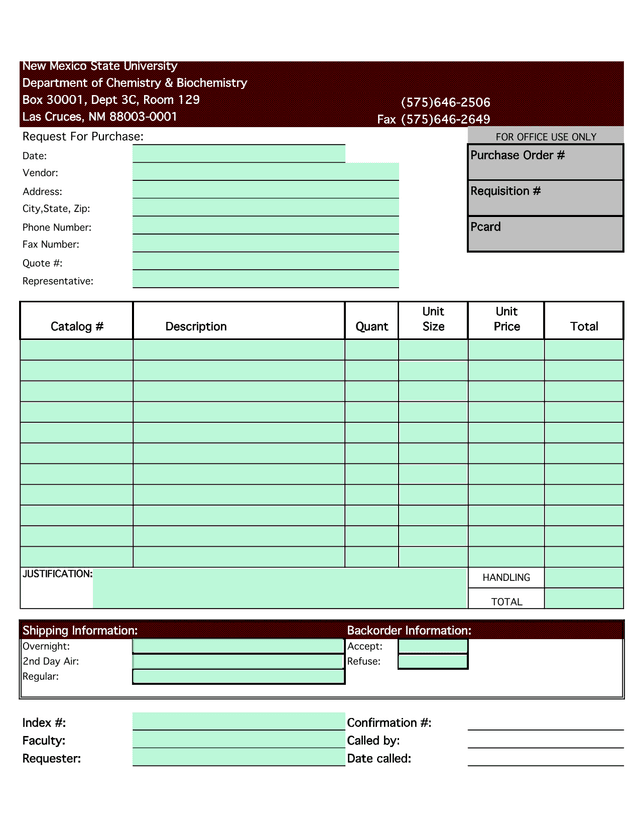 Request For Purchase screenshot