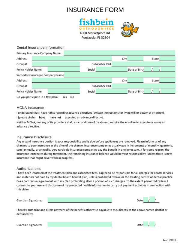 Dental Insurance Information screenshot